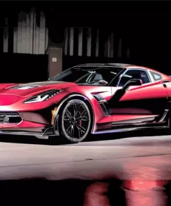 Red And Black Corvette Diamond Painting