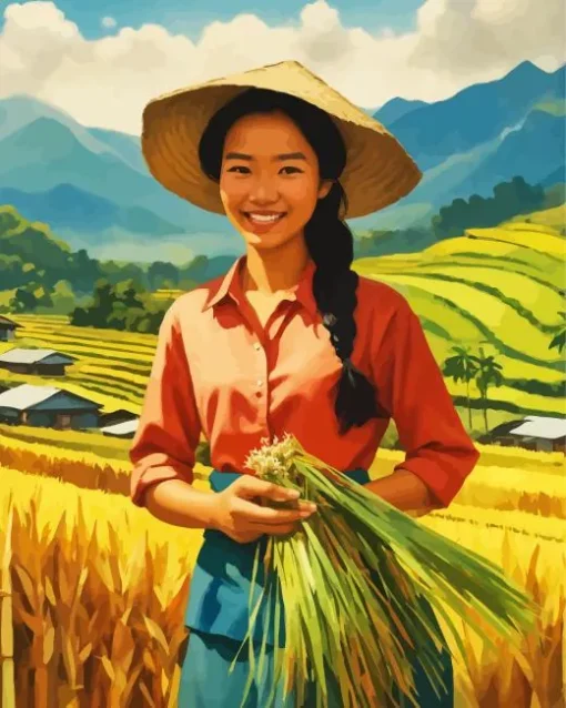 Vietnamese Girl Diamond Painting