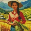 Vietnamese Girl Diamond Painting