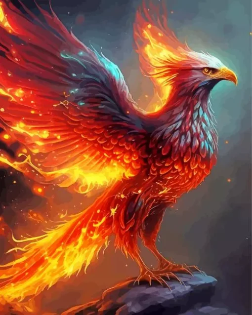 Water And Fire Phoenix Diamond Painting