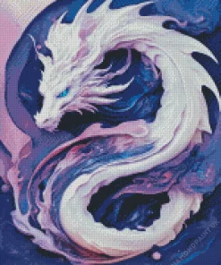 White Chinese Dragon Diamond Painting