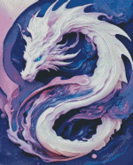 White Chinese Dragon Diamond Painting