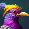 Yellow And Purple Bird Diamond Painting