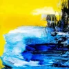 Abstract Blue Yellow Art Diamond Painting