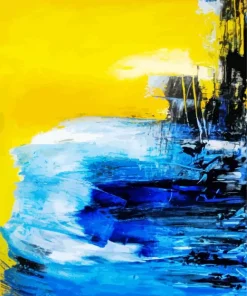 Abstract Blue Yellow Art Diamond Painting