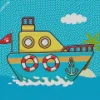 Animation Boat Diamond Painting