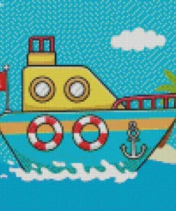 Animation Boat Diamond Painting