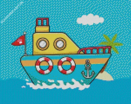 Animation Boat Diamond Painting