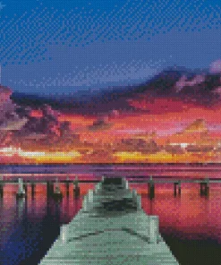 Beach Boardwalk Sunset Diamond Painting