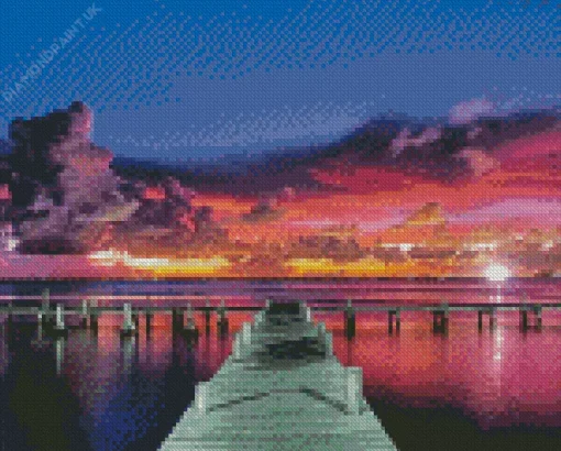 Beach Boardwalk Sunset Diamond Painting