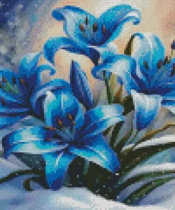 Blue Lilies Diamond Painting