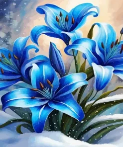 Blue Lilies Diamond Painting