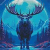 Blue Moose Diamond Painting