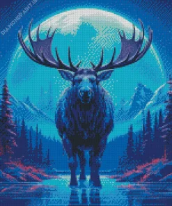 Blue Moose Diamond Painting