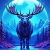 Blue Moose Diamond Painting