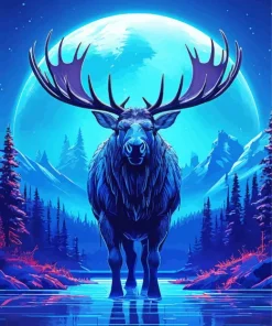 Blue Moose Diamond Painting