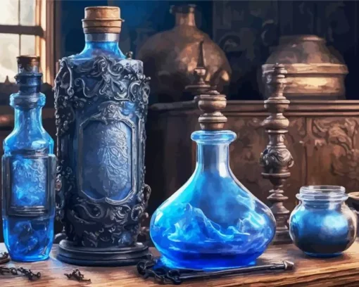 Blue Potion Bottle Diamond Painting