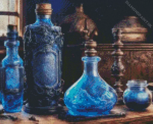 Blue Potion Bottle Diamond Painting