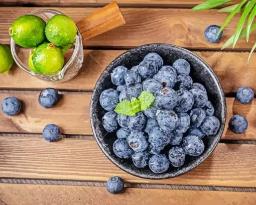 Blueberry Bowl And Limes Diamond Painting