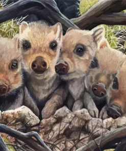 Boar Babies Diamond Painting