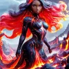 Burning Lava Woman Diamond Painting