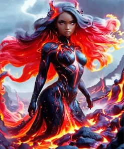 Burning Lava Woman Diamond Painting