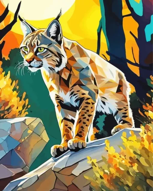 Cubism Bobcat Diamond Painting