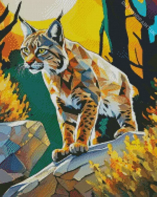 Cubism Bobcat Diamond Painting