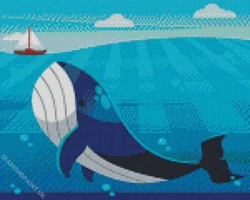 Easy Blue Whale Underwater Diamond Painting