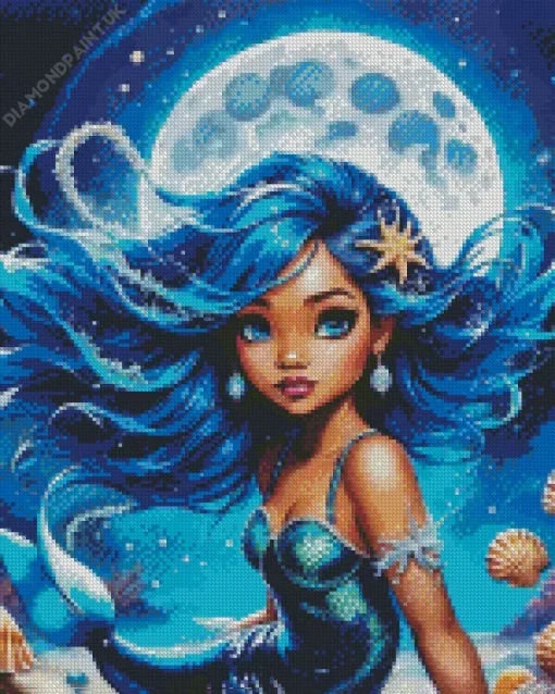 Little Blue Mermaid Diamond Painting