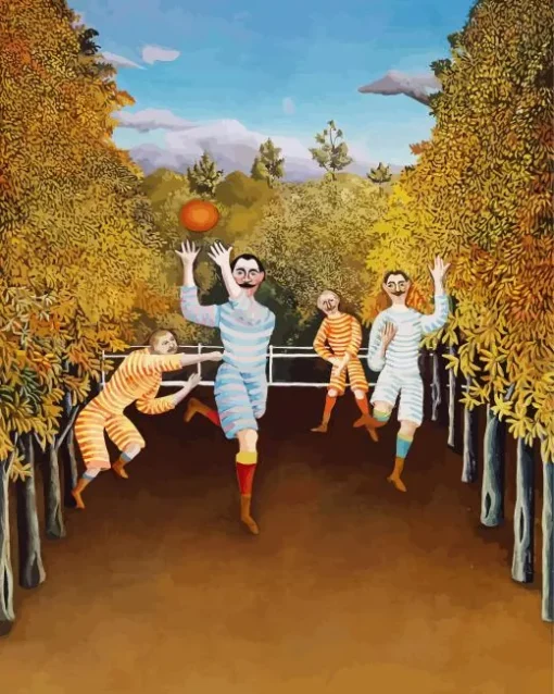 The Football Players By Henri Rousseau Diamond Painting