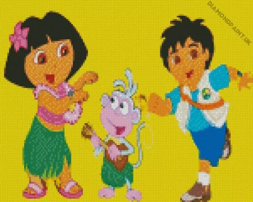 Aesthetic Diego And Boots Art Diamond Painting