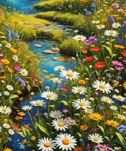 Aesthetic Field Daisy Nature Diamond Painting