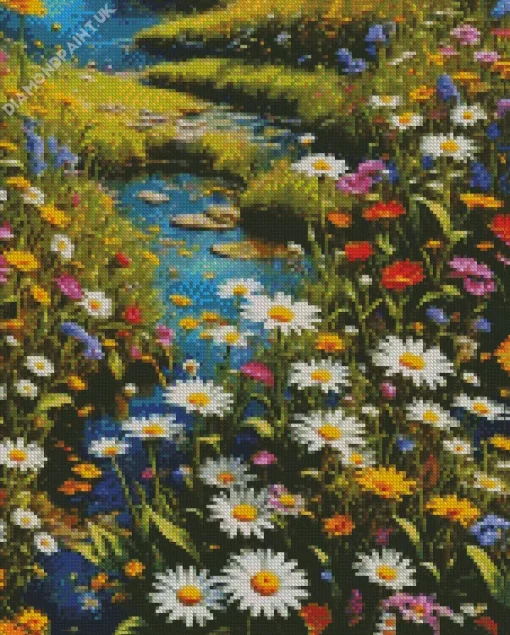 Aesthetic Field Daisy Nature Diamond Painting