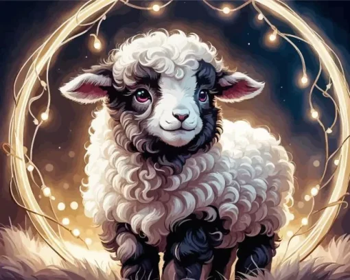 Aesthetic Fluffy Lamb Art Diamond Painting