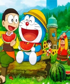 Anime Nobita And Doraemon Diamond Painting