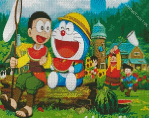 Anime Nobita And Doraemon Diamond Painting