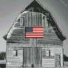 Barn With American Flag Diamond Painting