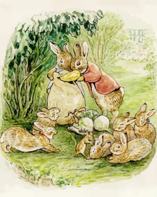 Beatrix Potter Bunnies Diamond Painting