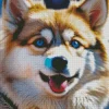 Beige Husky Diamond Painting