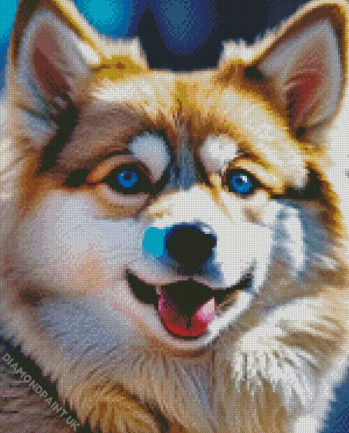 Beige Husky Diamond Painting