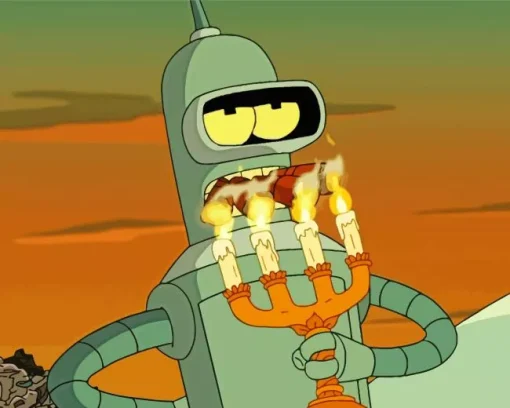 Bender Smoking Cigarette Diamond Painting