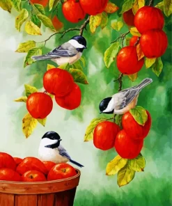 Birds Apple Tree Diamond Painting