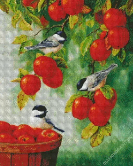 Birds Apple Tree Diamond Painting