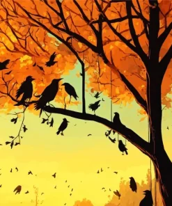 Birds Silhouette Diamond Painting