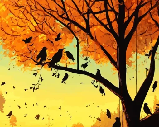 Birds Silhouette Diamond Painting