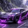 Black And Purple Car Diamond Painting