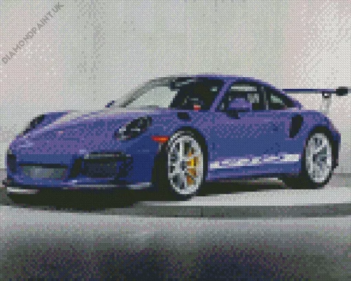 Black And Purple Porsche Diamond Painting