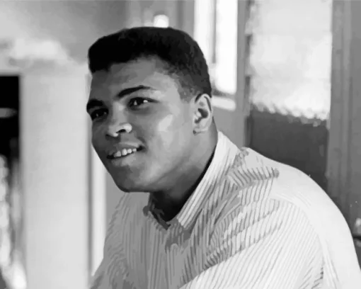 Black And White Muhammad Ali Diamond Painting