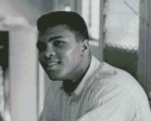 Black And White Muhammad Ali Diamond Painting